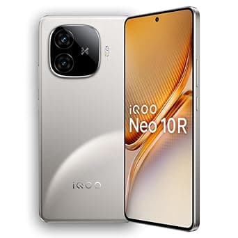 iQOO Neo 10R 5G (Moonknight Titanium, 8GB RAM, 256GB Storage) | Snapdragon 8s Gen 3 Processor | India's Slimmest 6400mAh Battery Smartphone | Segment's Most Stable 90FPS for 5 Hours